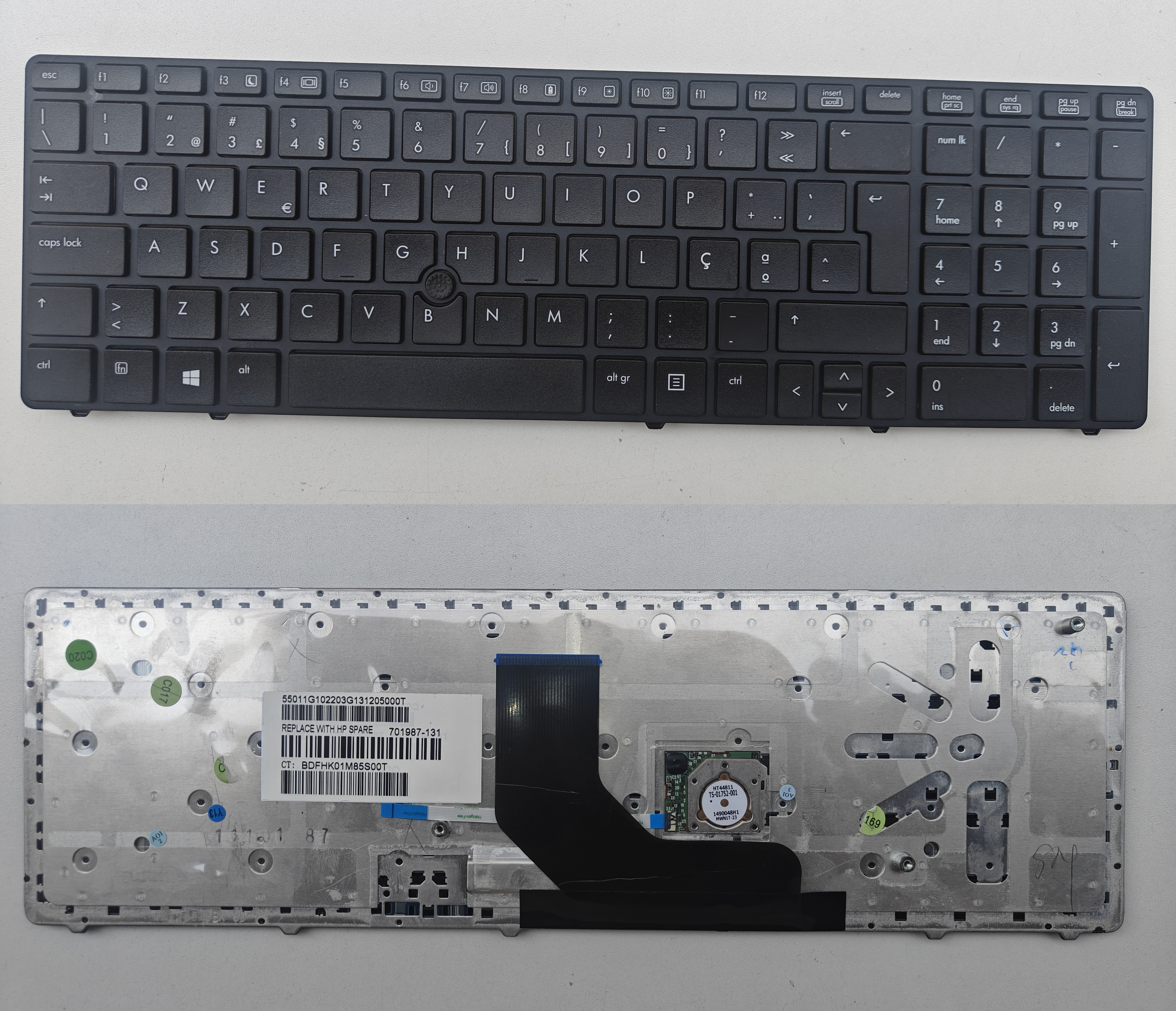 Picture of Laptop Portuguese Keyboard forNew Replacement Laptop Keyboard For HP 6560B/8560P BLACK FRAME BLACK PO Layout